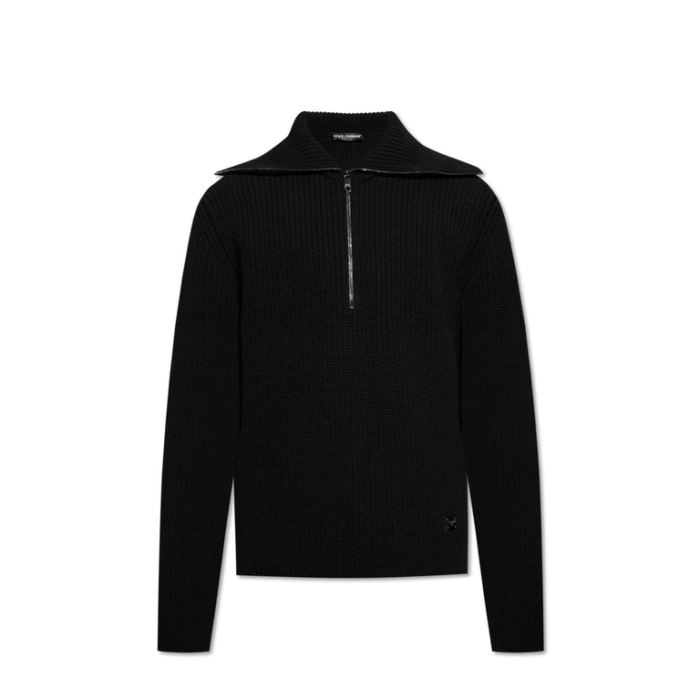 Dolce & Gabbana Logo Tag Half-zipped Cardigan