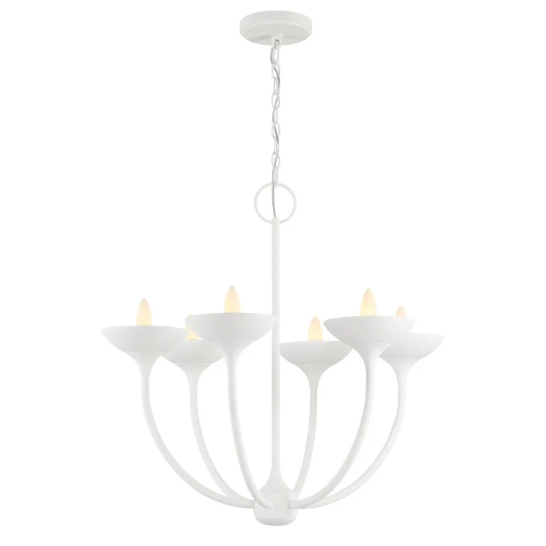 Plaster White Chandelier from the Ryton Collection