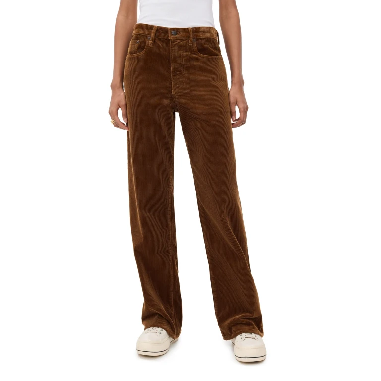 Jean R13 D'Arcy Loose en Velours Côtelé Bronze Brown