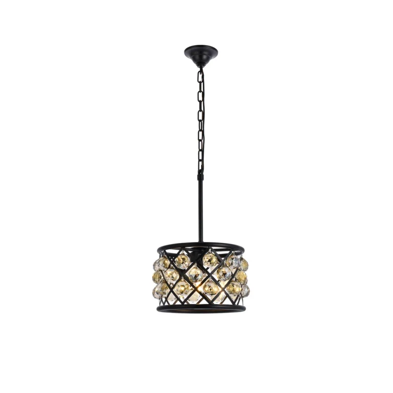Matte Black Three Light Pendant from the Madison Collection