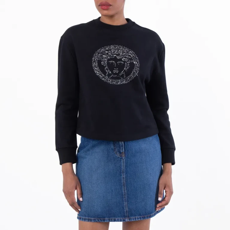 Versace Embellished Medusa Cotton Sweatshirt