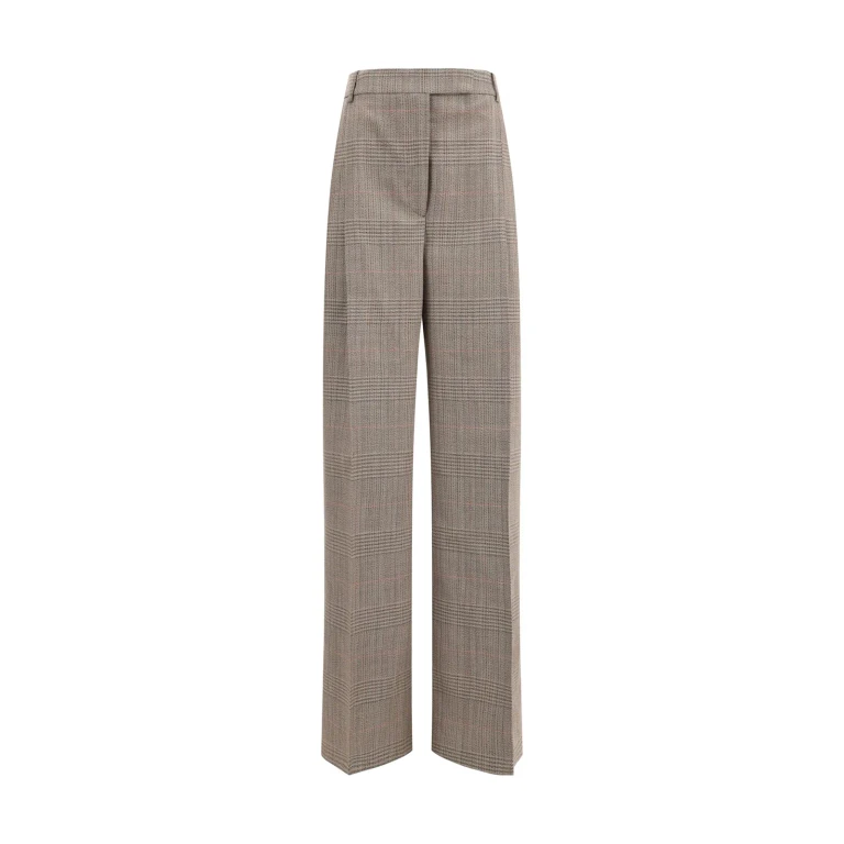 Róhe Prince Of Wales Wide Leg Pants