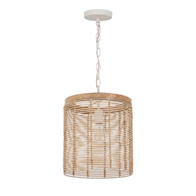 Ecru One Light Pendant from the Vannerie Collection