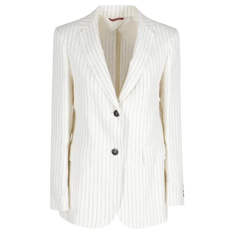 Max Mara Studio Elogio Nude & Neutrals Lino Giacca - Women