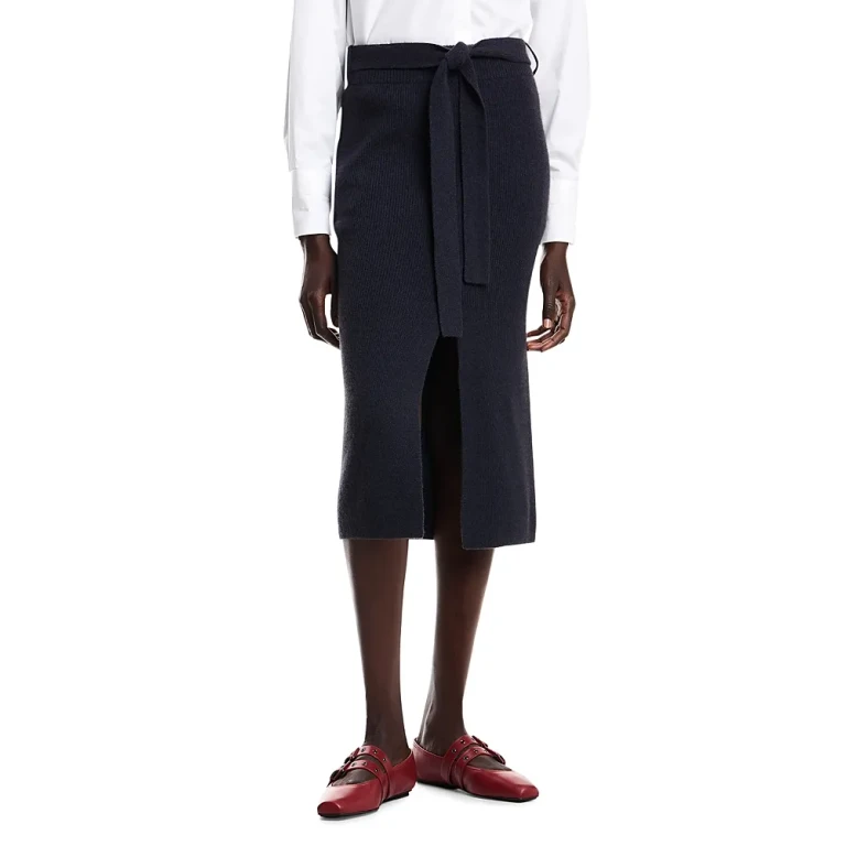 Emporio Armani Ribbed Knit Midi Skirt
