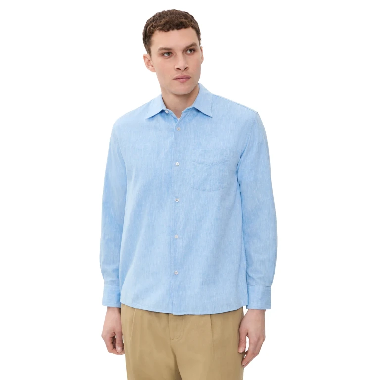 Officine Generale Cotton Button Up Shirt Dream Blue S
