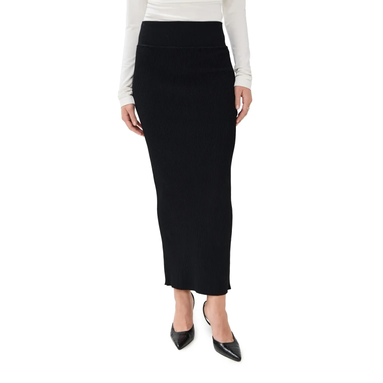 WARDROBE. NYC Matte Column Skirt Black S