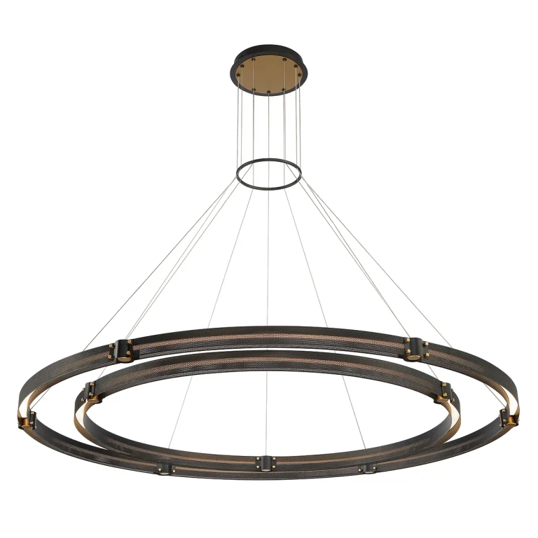 Matte Black Gold LED Chandelier from the Admiral Collection