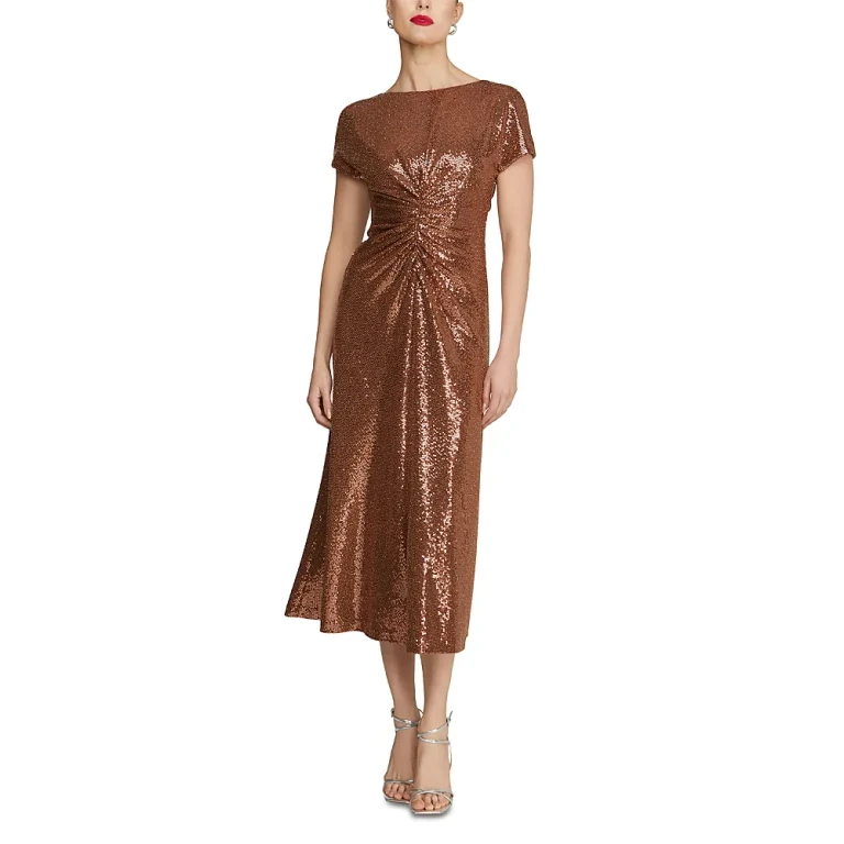 Halston Luce Disco Jersey Midi Dress