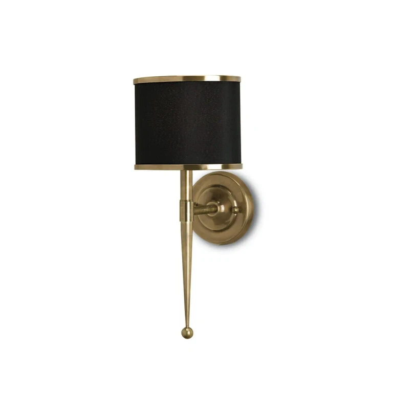 19" Primo Black Brass Wall Sconce in Brass