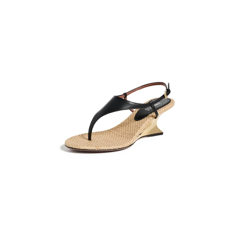 Paris Texas Nina Thong Sandals Black/Gold 36