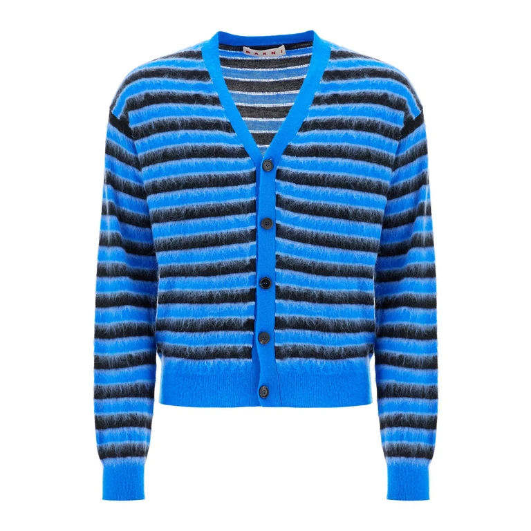 Marni Blue And Black Wool Knitwear