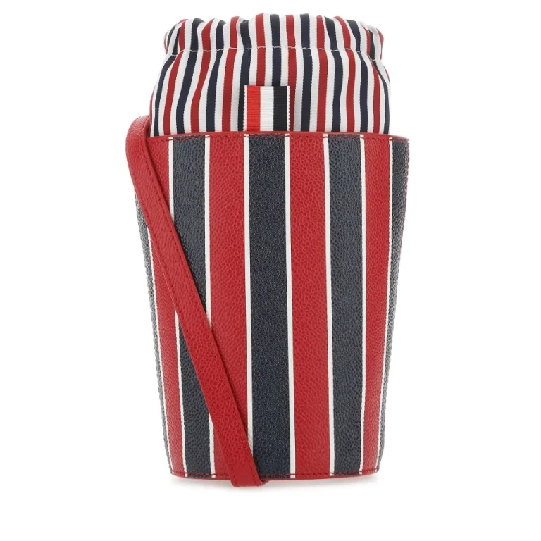 Printed Leather Mini Bucket Bag
