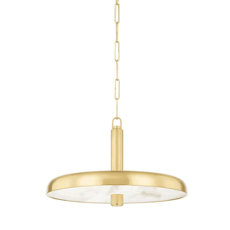Aged Brass LED Pendant from the Reynolds Collection