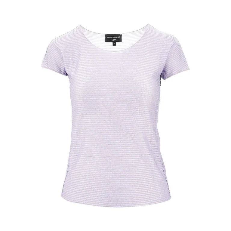 EMPORIO ARMANI ICON striped light jersey T-shirt Woman XXL