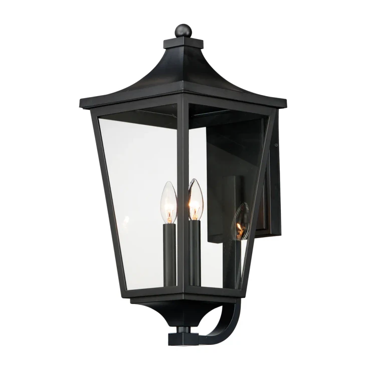 Black Two Light Outdoor Wall Sconce from the Sutton Place VX Collection