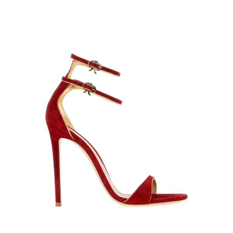 Gianvito Rossi Red Suede Visctorine Sandals