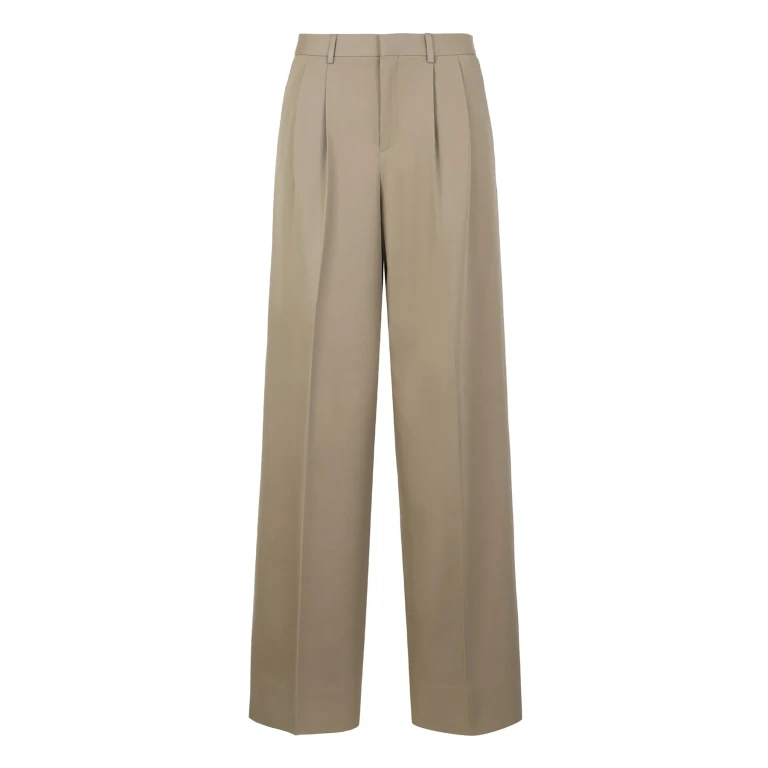 Celine Trousers With Pleats In Cotton And Wool Gabardine