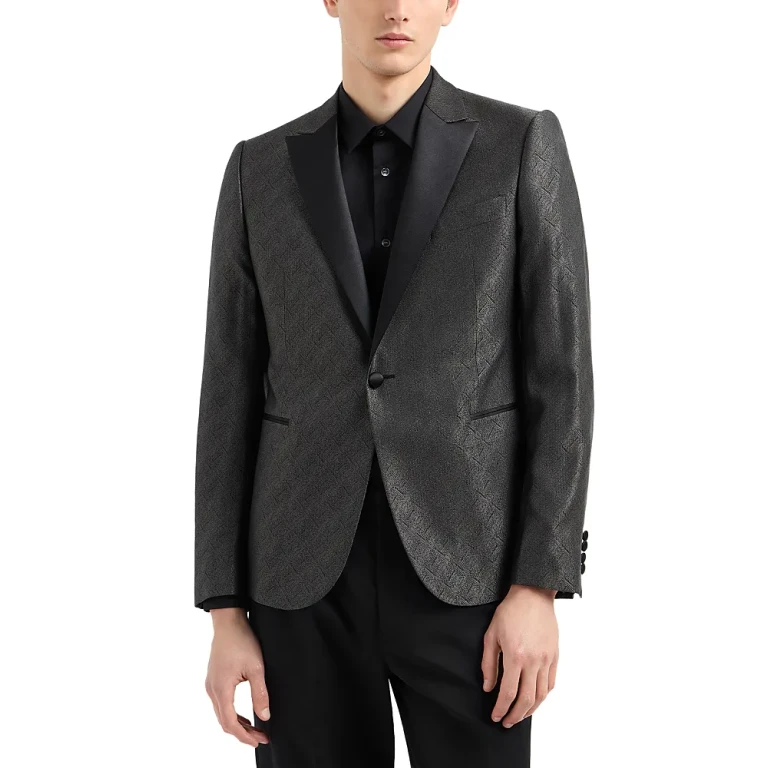 Emporio Armani M Line Slim Fit Embossed Jacquard Dinner Jacket