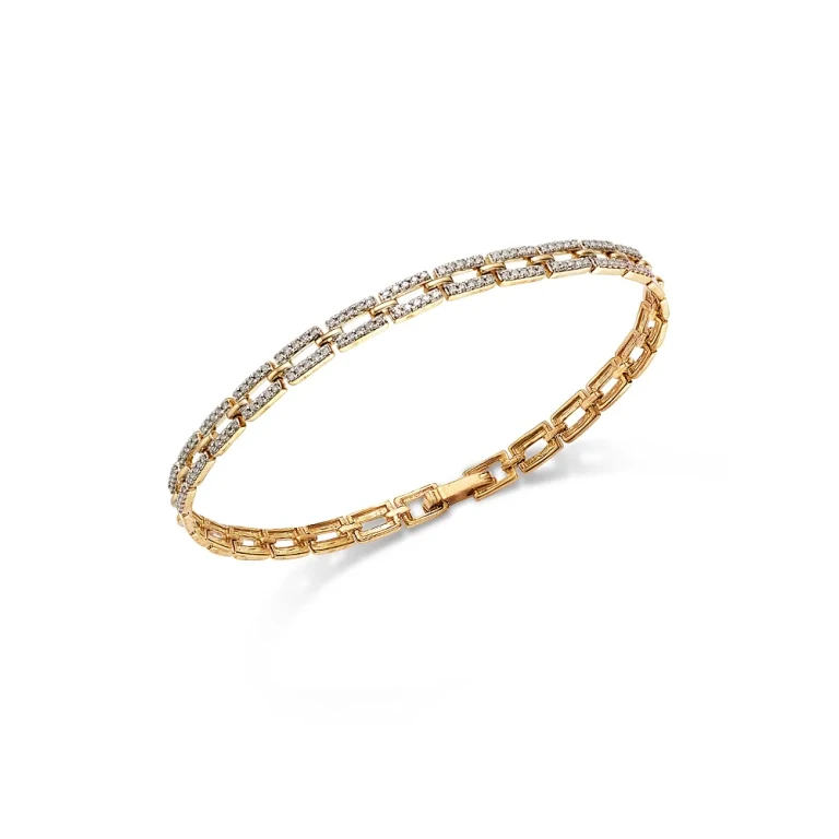 Diamond Link Bracelet in 14K Yellow Gold, 0.50 tcw