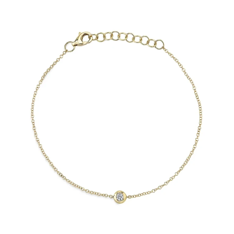 14K Yellow Gold Diamond Bezel Chain Bracelet - Exclusive