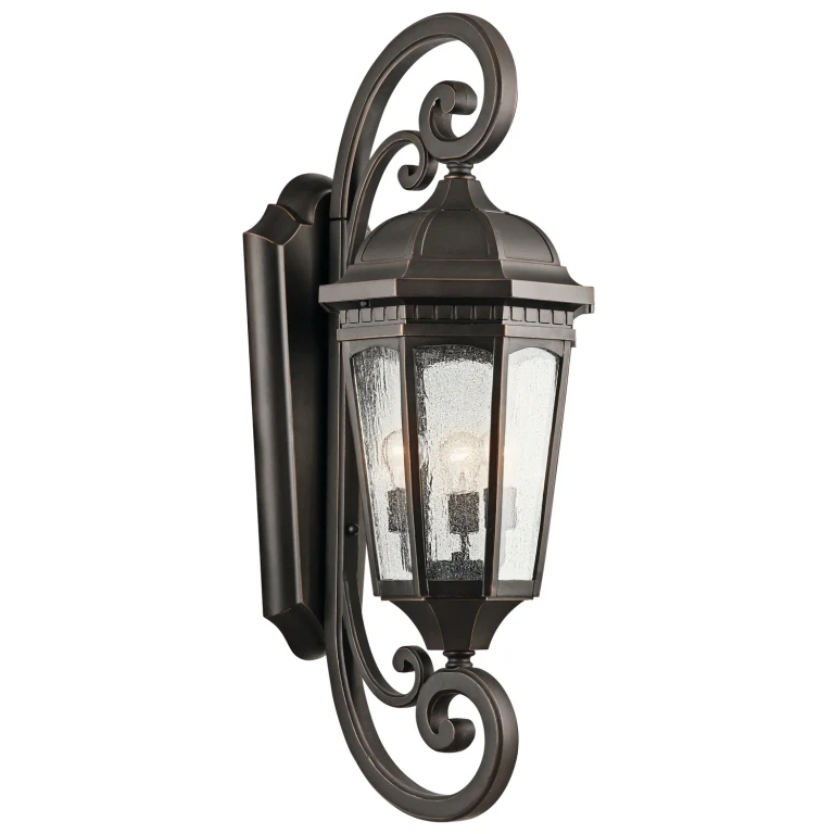 Courtyard 3-Light XLarge Outdoor Wall Lantern in Bronze