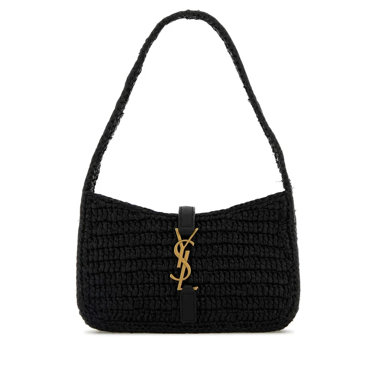 Saint Laurent Black Raffia Mini Le 5 Ã 7 Handbag Neronero Borse A Mano - Women
