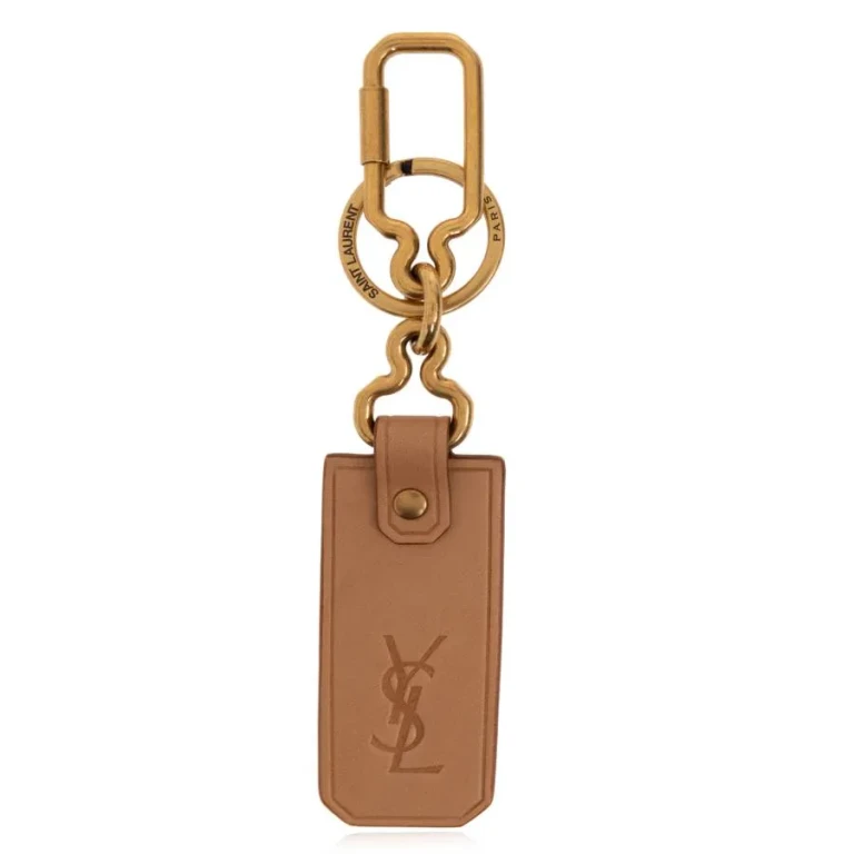 Saint Laurent Beige & Gold Keychain