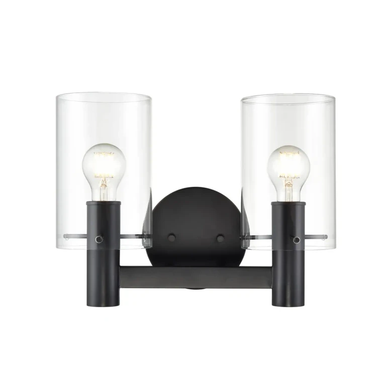 Matte Black Bathroom Vanity Light from the Apolla Collection