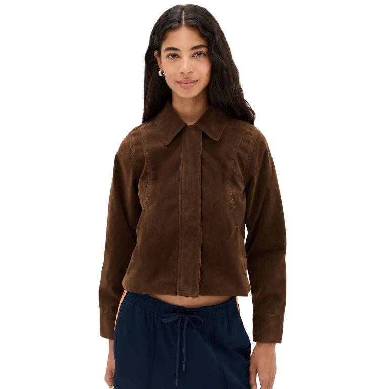 Bailey Rose Faux Suede Jacket Chocolate M