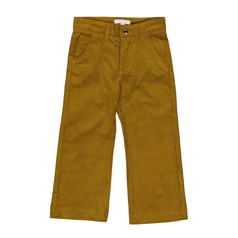 Chloe Girls Gold Yellow Velvet Corduroy Trousers