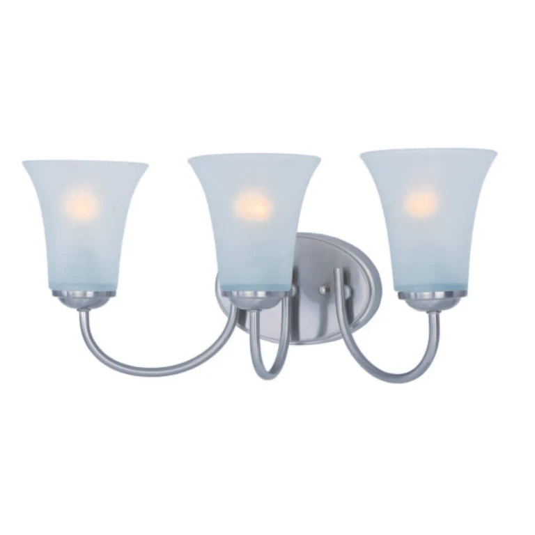 Logan 3-Light Bathroom Vanity Light, Satin Nickel Finish