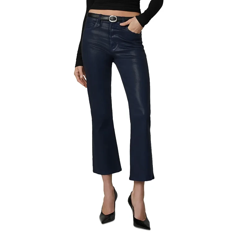 Joe's Jeans The Callie Cropped Bootcut Coated Jeans in Forest Green