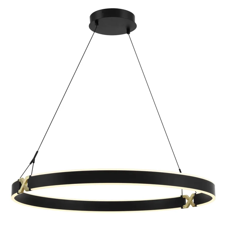 Coal And Satin Brass LED Pendant from the Recovery X Collection