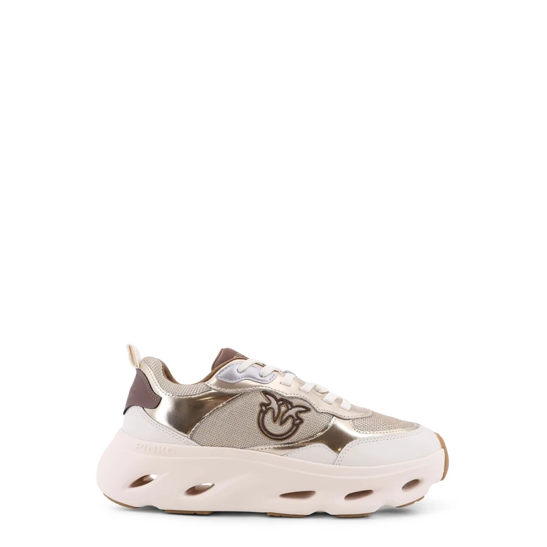 Pinko Sneakers Beige Pelle/nylon - Women
