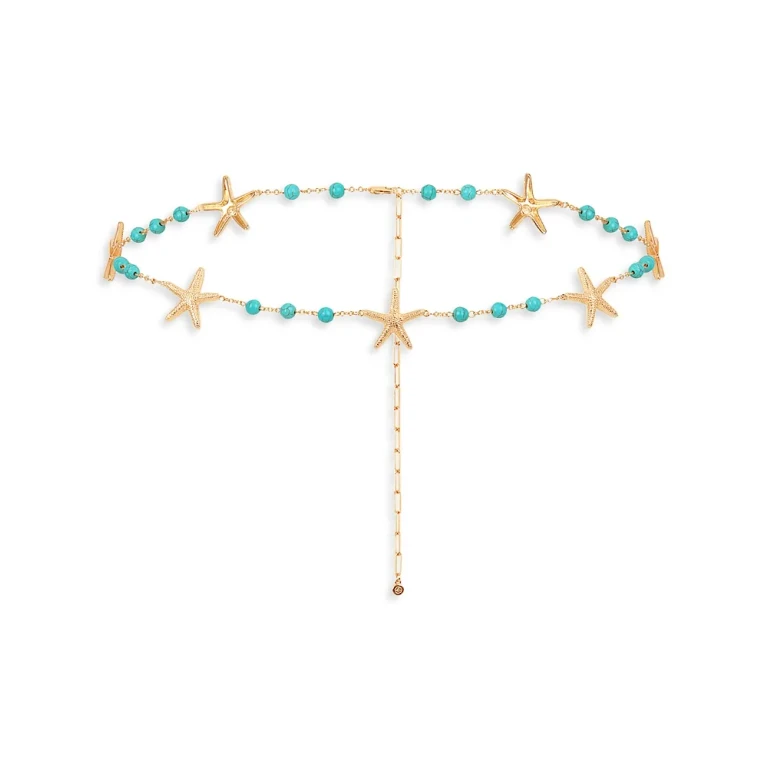 Ettika Starfish & Turquoise Linked Body Chain