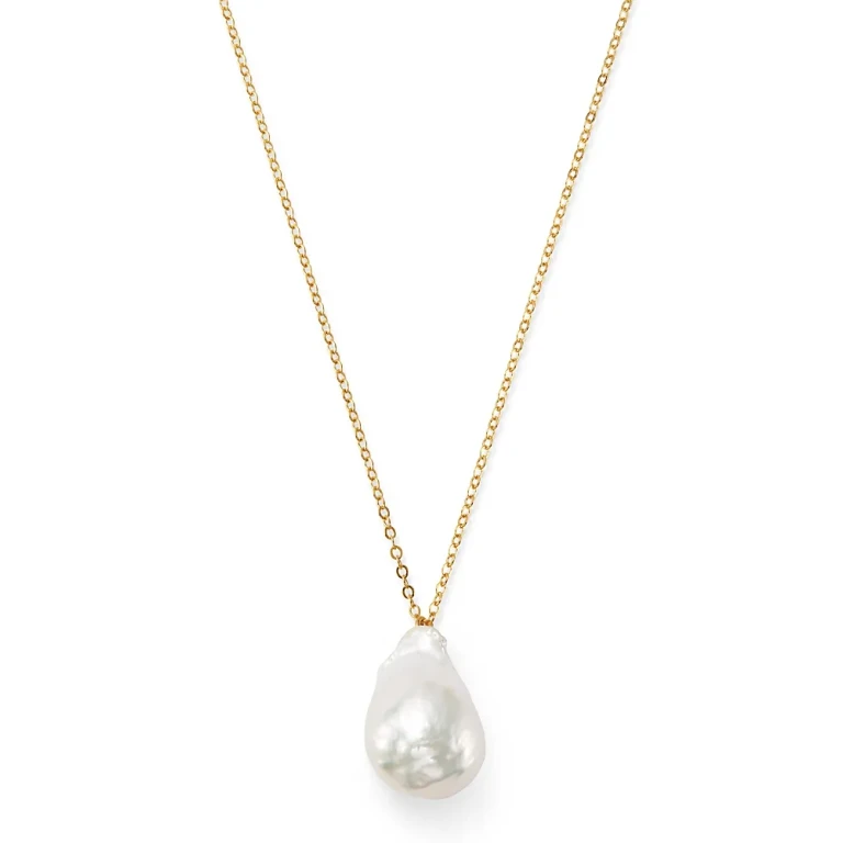Baroque Cultured Pearl Pendant Necklace in 14K Yellow Gold, 22