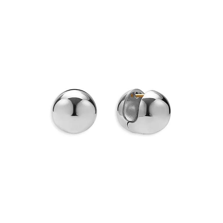 Lagos Sterling Silver Caviar Bubbly Round Huggie Hoop Earrings