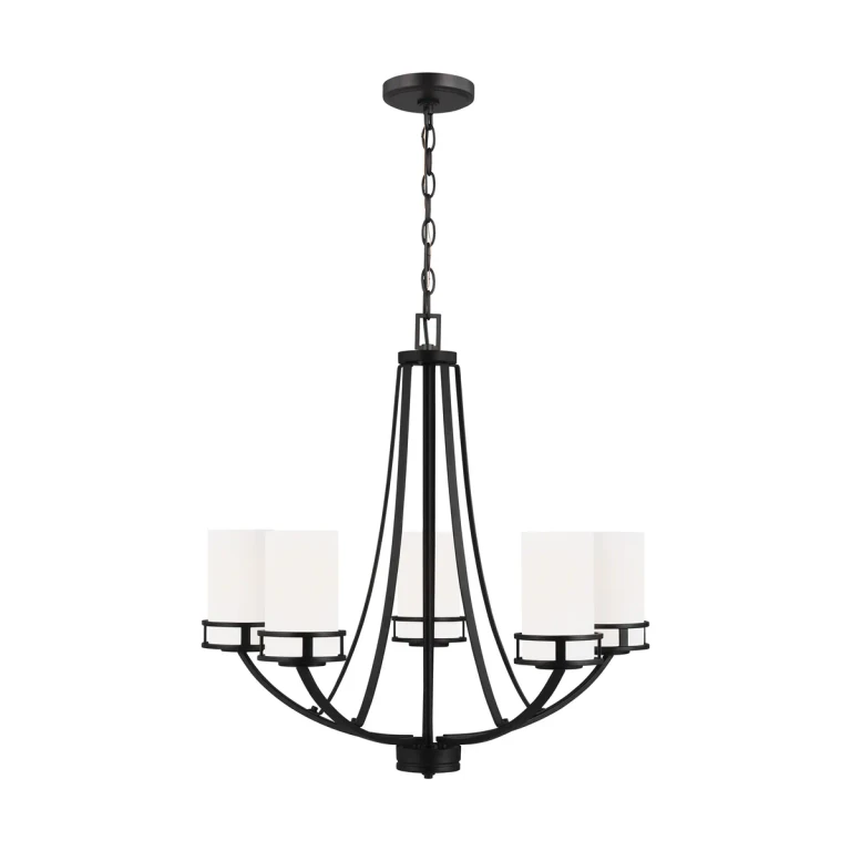 Sea Gull Robie 5-Light Rustic Chandelier in Midnight Black - 3121605-112