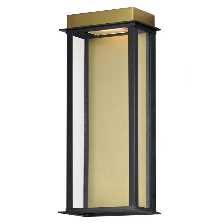 Black Gold LED Outdoor Wall Sconce from the Rincon Collection