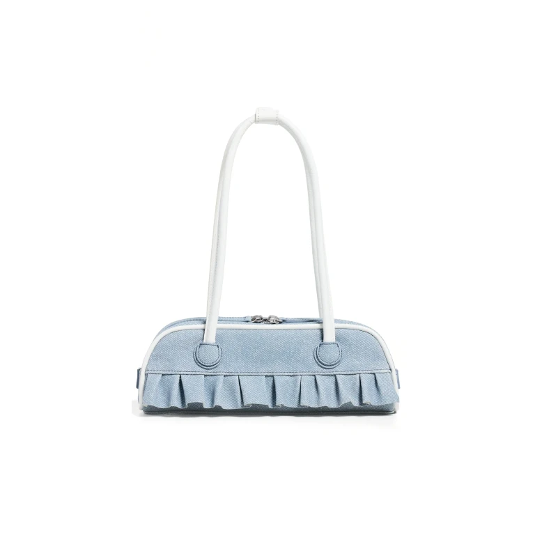 Marge Sherwood Marge Sherwood x Peanuts Boston Mini Bag Blue & White Denim Effect Suede One Size