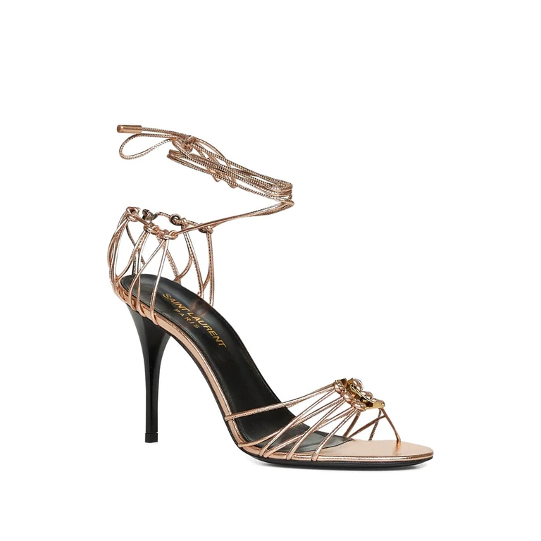 Saint Laurent Sandals Metal Soft Rose Pelle - Women