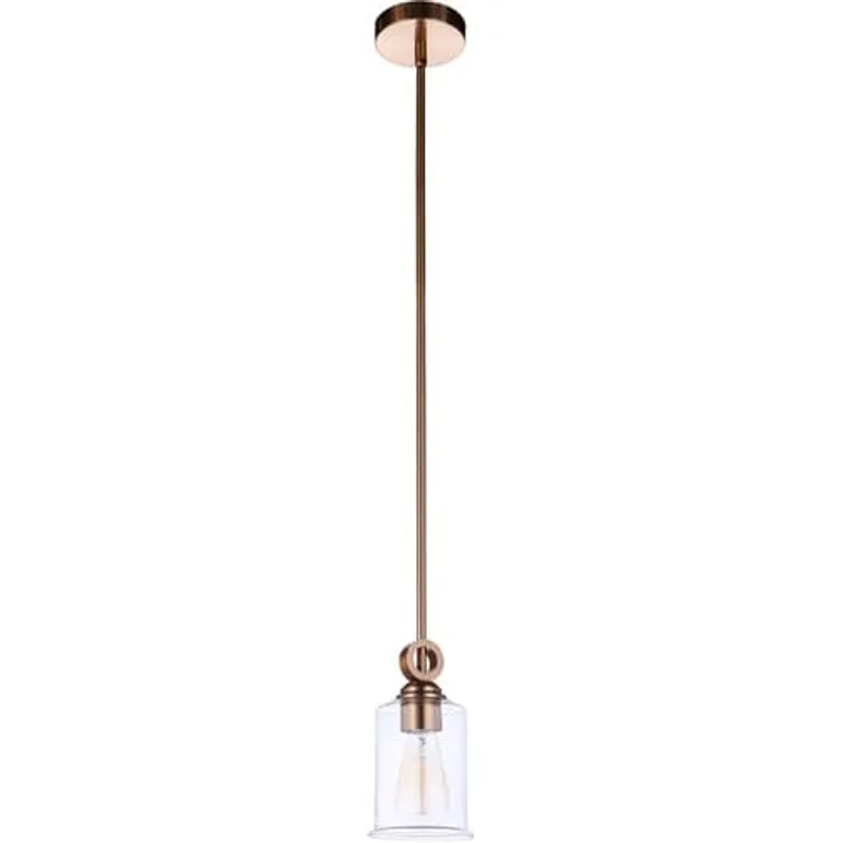 Satin Brass One Light Mini Pendant from the Romero Collection