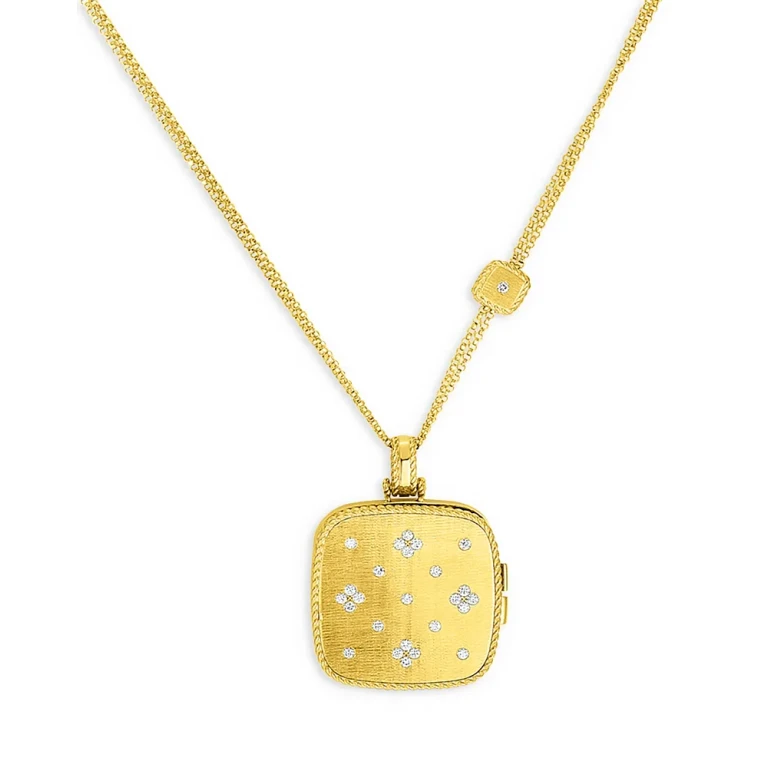 Roberto Coin 18K Yellow Gold Venetian Princess Diamond Locket Pendant Necklace, 0.35 ct. tw.