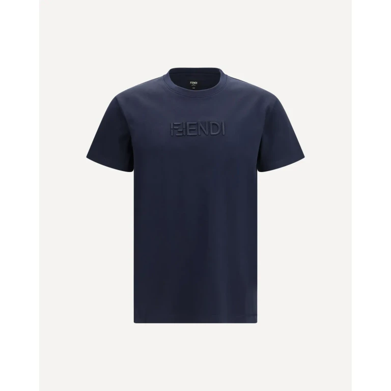 FENDI Cotton T-shirt with embroidered logo Male XL