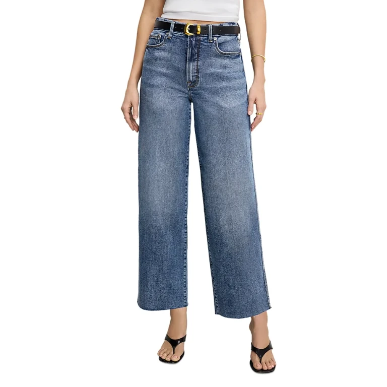 Good American Good Skate Wide Cropped Jeans in Indigo978
