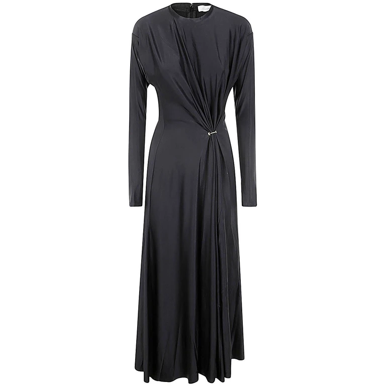 Paco Rabanne Crewneck Gathered Dress