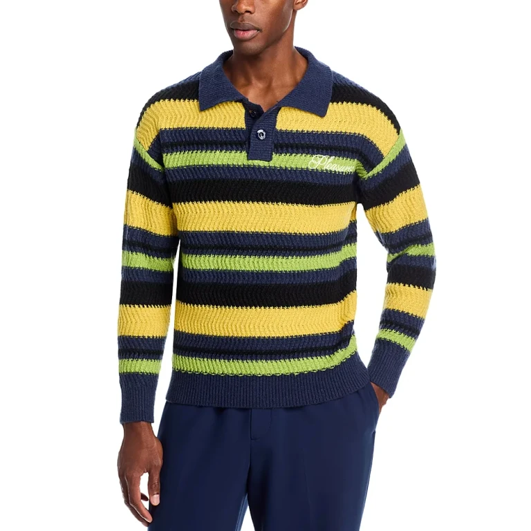 Pleasures Cooper Striped Polo Sweater