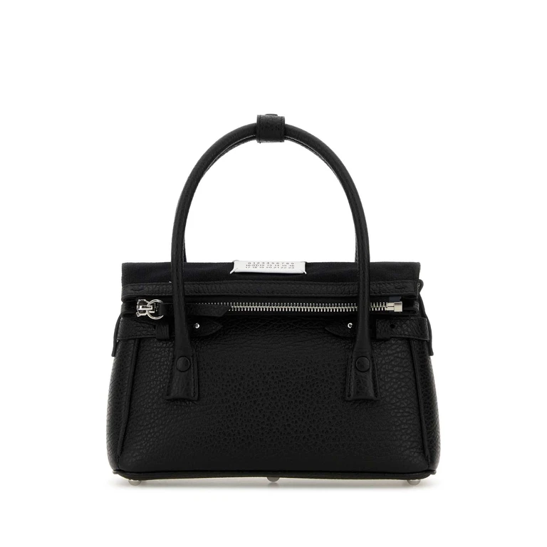 Black Leather Handbag Borse A Mano - Women