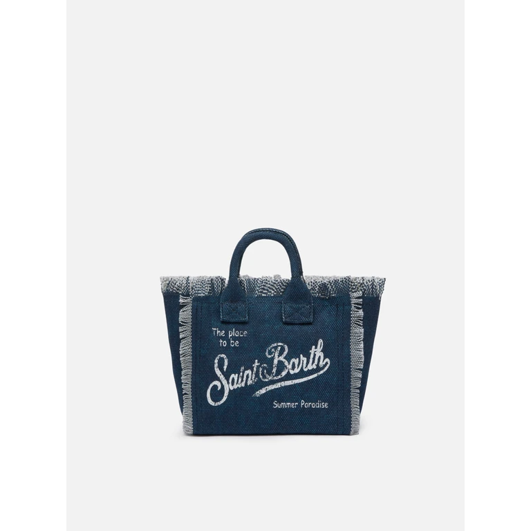 Mc2 Saint Barth Indigo Cotton Canvas Mini Vanity Bag Blue - Unisex